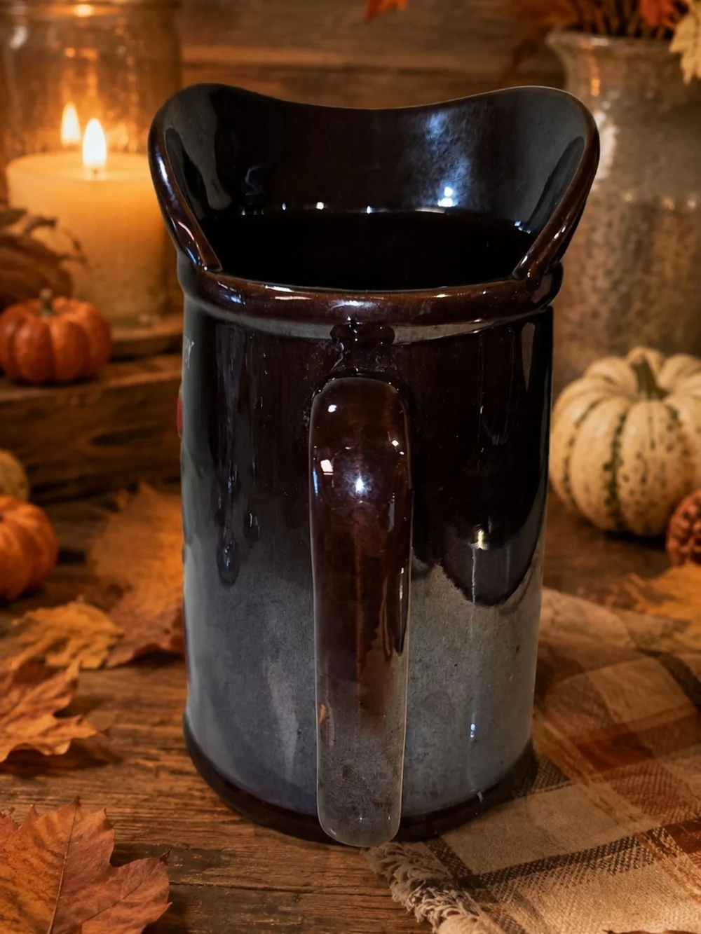 Batter Rooster Ceramic Pitcher - Brown